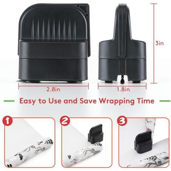 2Pcs Wrapping Paper Cutter, Gift Wrap Cutter with 2 Replaceable Blade 4 Wheels - Picture 3 of 7